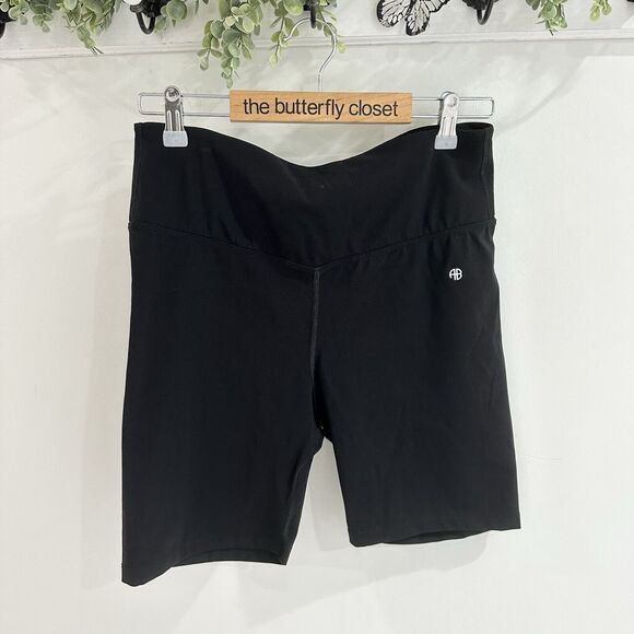 Anine Bing Black Biker Shorts large - Picture 1 of 4